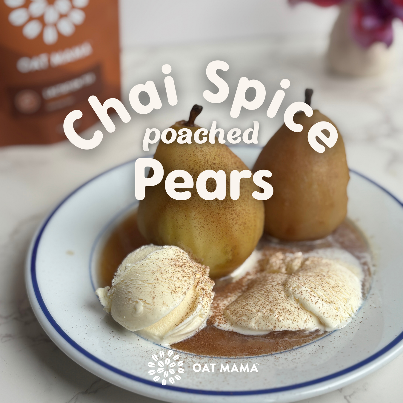 Chai Spice Poached Pears