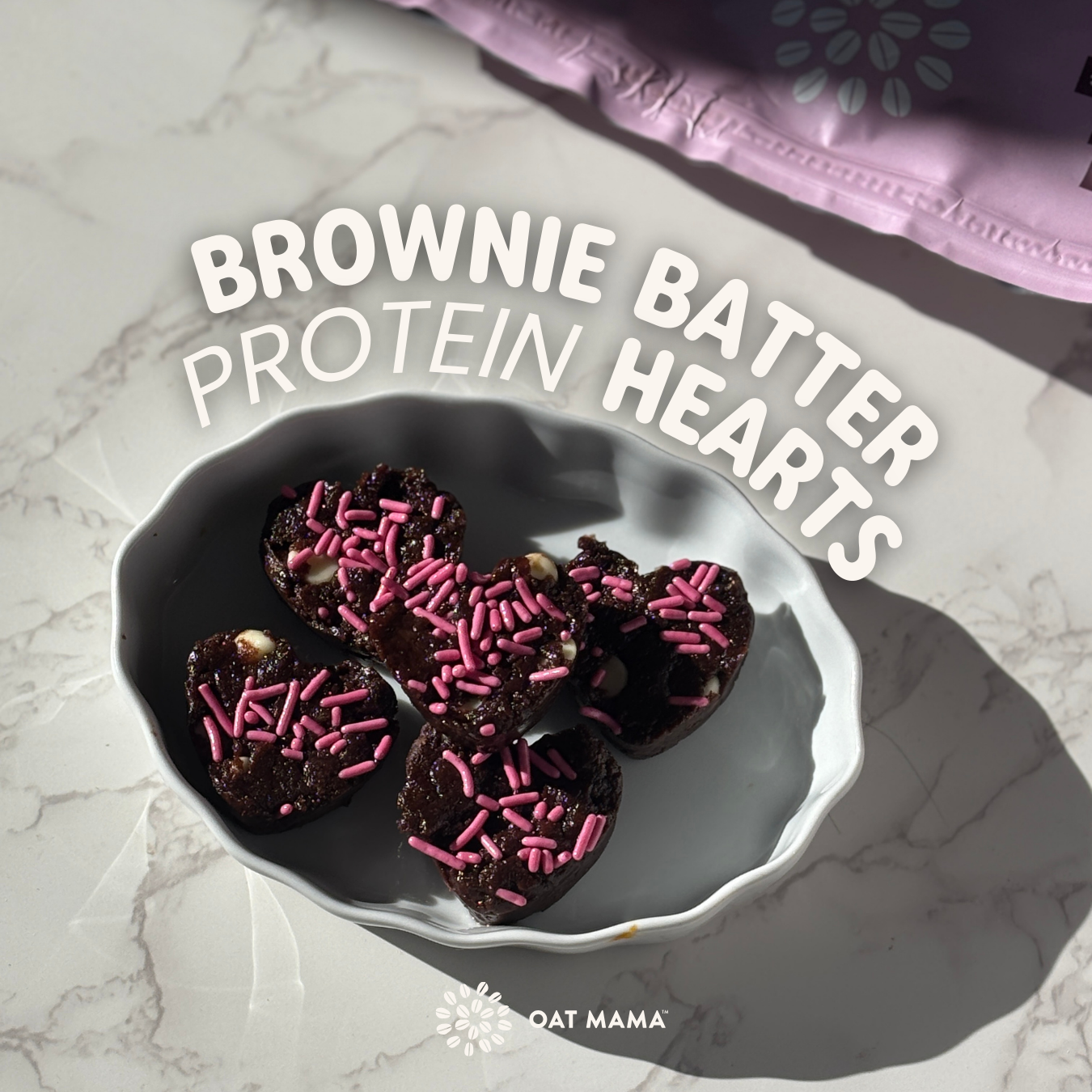 Brownie Batter Protein Hearts